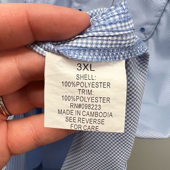 Magellan Men's Outdoor Fishing Shirt Light Blue Size 3XL - Picture 7 of 8